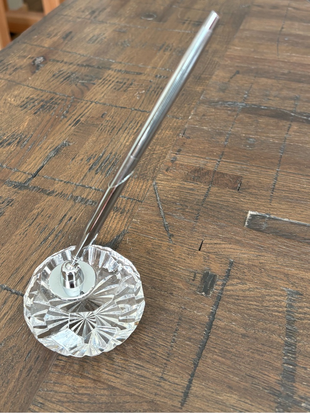 Waterford Crystal pen holder with silver pen.